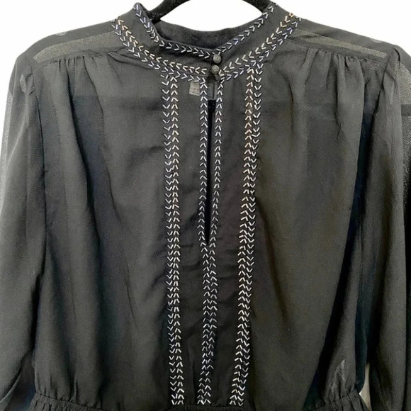 Free People Sheer Embellished Blouse - Picture 6 of 8